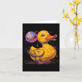 Rubber Duck Disco Ball Kunstwerk Dansen Rubber Een Kaart (Gele Bloem)