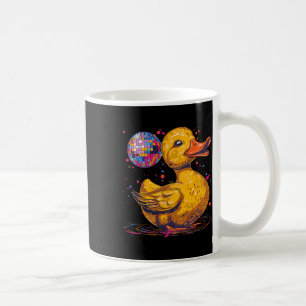 Rubber Duck Disco Ball Kunstwerk Dansen Rubber Een Koffiemok