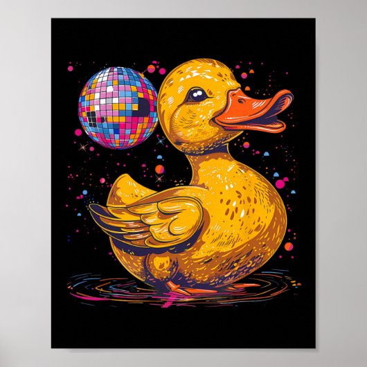 Rubber Duck Disco Ball Kunstwerk Dansen Rubber Een Poster (Voorkant)