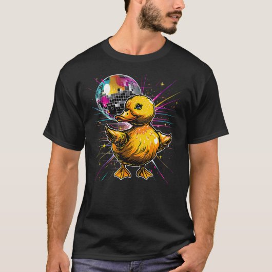 Rubber Duck Disco Dancing Disco Ball Music Rubber  T-shirt (Voorkant)