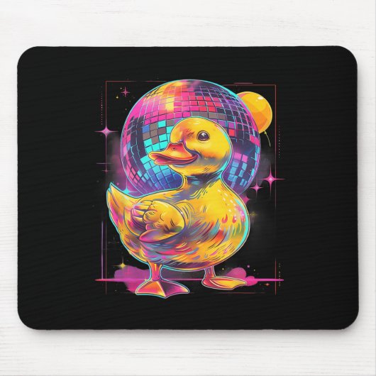Rubber Duck Disco Muziek Dansen Rubber Duckie Disc Muismat (Voorkant)
