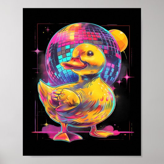 Rubber Duck Disco Muziek Dansen Rubber Duckie Disc Poster (Voorkant)