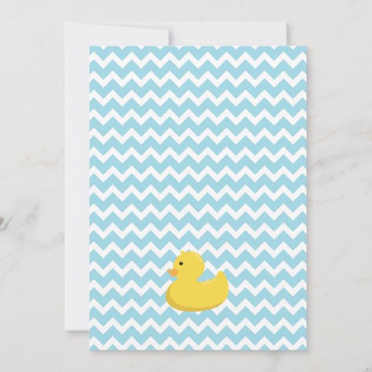 Rubber Duck Ducky Baby shower Uitnodiging (Achterkant)