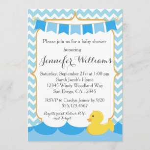 Rubber Duck Ducky Baby shower Uitnodiging