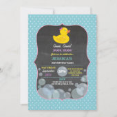 Rubber Duck Ducky Bubble Birthday Party Invite Kaart (Voorkant)