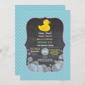 Rubber Duck Ducky Bubble Birthday Party Invite Kaart (Voorkant / Achterkant)