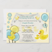 Rubber Duck Ducky Diaper Baby shower Uitnodiging (Voorkant)