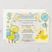 Rubber Duck Ducky Diaper Baby shower Uitnodiging (Voorkant / Achterkant)