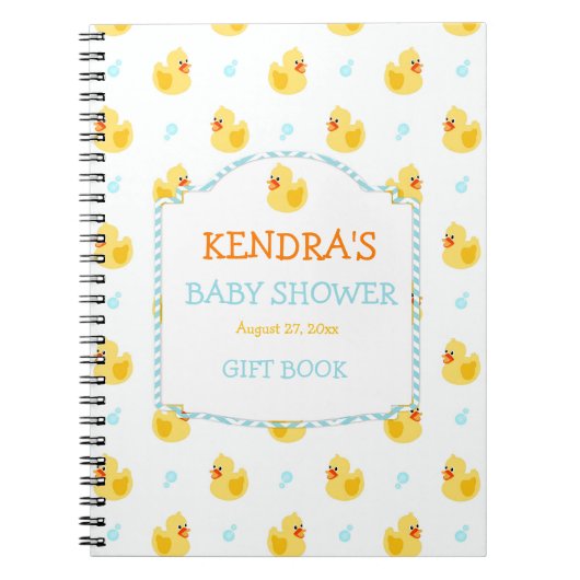 Rubber Duck Ducky Gender Neutraal Baby shower Notitieboek (Voorkant)