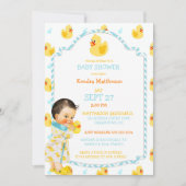 Rubber Duck Ducky Gender Neutral Aqua Yellow Kaart (Voorkant)