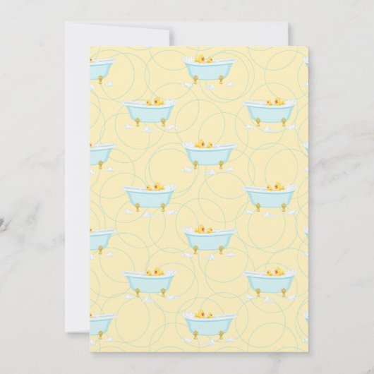 Rubber Duck Ducky Gender Neutral Aqua Yellow Kaart (Achterkant)