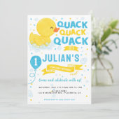 Rubber Duck Eerste verjaardag Blauwe Geel Kaart (Staand voorkant)