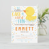 Rubber Duck Eerste verjaardag Blauwe Geel Kaart (Staand voorkant)