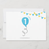 Rubber Duck Eerste verjaardag Blauwe Geel Kaart (Achterkant)