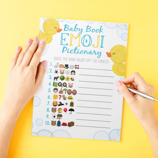 Rubber Duck Emoji Baby Boek Baby shower Game Pack Notitieblok