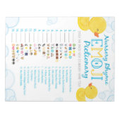 Rubber Duck Emoji Kwekerij Rhyme Douche Spel Notitieblok (Voorkant)