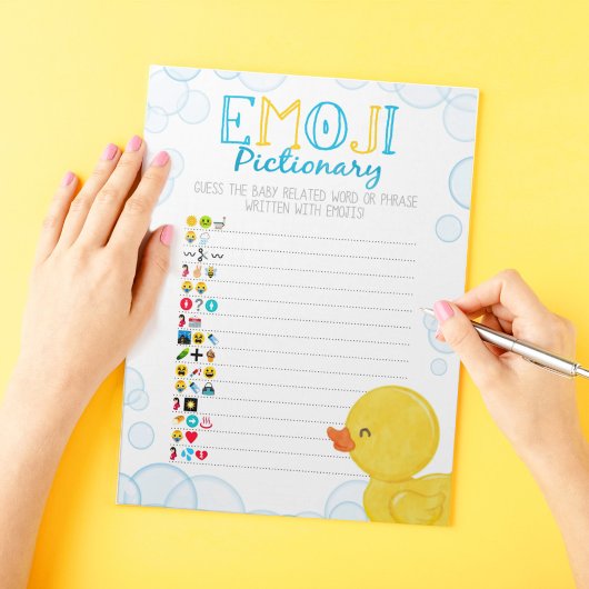 Rubber Duck Emoji Pictionary Baby shower Game Pack Notitieblok