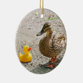 Rubber Duck en Moeder Duck Keramisch Ornament (Rechts)