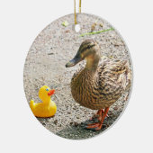 Rubber Duck en Moeder Duck Keramisch Ornament (Links)