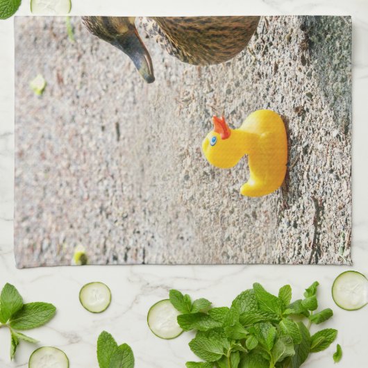 Rubber Duck en Moeder Duck Theedoek (Gevouwen)