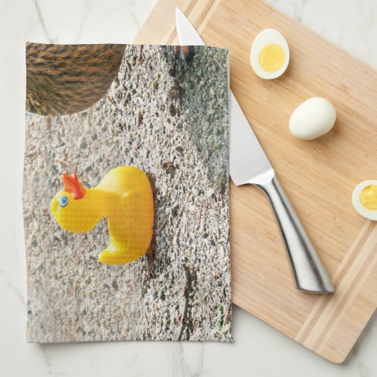 Rubber Duck en Moeder Duck Theedoek (Quarter Fold)