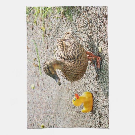 Rubber Duck en Moeder Duck Theedoek (Verticaal)