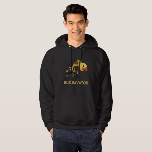 Rubber Duck Excavator Construction Site Backhoe Dr Hoodie (Voorkant volledig)