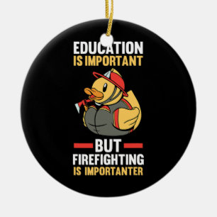 Rubber Duck Fireman Firefighter Keramisch Ornament