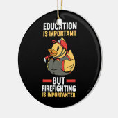 Rubber Duck Fireman Firefighter Keramisch Ornament (Links)