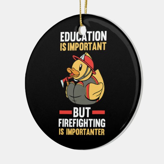 Rubber Duck Fireman Firefighter Keramisch Ornament (Links)