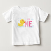 Rubber Duck First Birthday Baby T-Shirt (Voorkant)