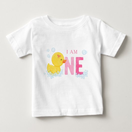Rubber Duck First Birthday Baby T-Shirt (Voorkant)