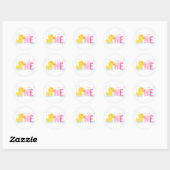 Rubber Duck First Birthday Ronde Sticker (Vel)