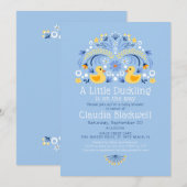 Rubber Duck Folk Art Baby shower Uitnodiging (Voorkant / Achterkant)