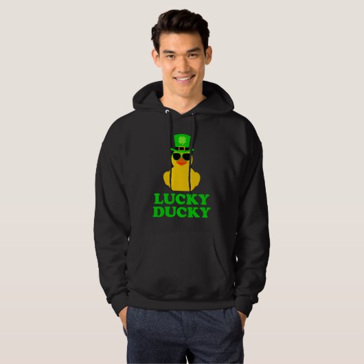 Rubber Duck Four Leaf C Leprechaun Hat St Patrick' Hoodie (Voorkant volledig)