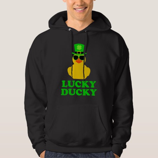 Rubber Duck Four Leaf C Leprechaun Hat St Patrick' Hoodie (Voorkant)