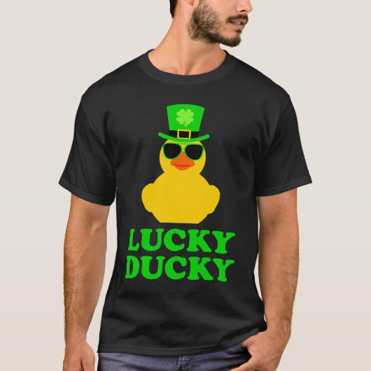 Rubber Duck Four Leaf C Leprechaun Hat St Patrick' T-shirt (Voorkant)
