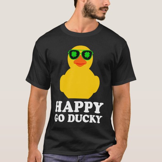 Rubber Duck Four Leaf Clover Sunbribril St Patrick T-shirt (Voorkant)