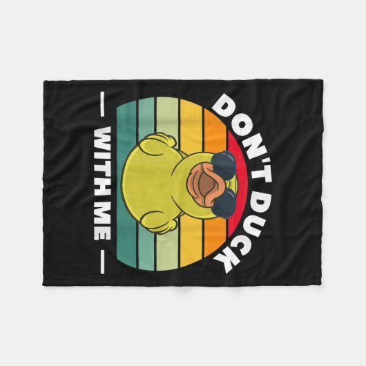 Rubber Duck Funny Men Don't Duck With Me  Fleece Deken (Voorkant (Horizontaal))
