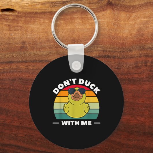 Rubber Duck Funny Men Don't Duck With Me  Sleutelhanger (Voorkant)