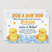 Rubber Duck Gender Neutral Twins Baby shower Kaart (Voorkant)