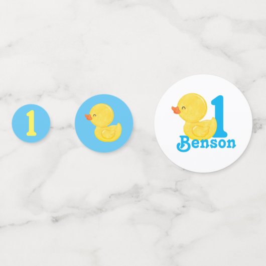 Rubber Duck Gepersonaliseerde Verjaardag Confetti (Achterkanten)