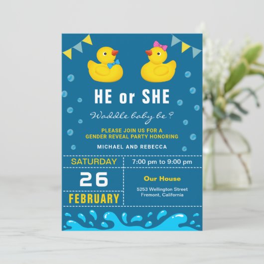 Rubber Duck Geslacht Bang Kaart (Staand voorkant)