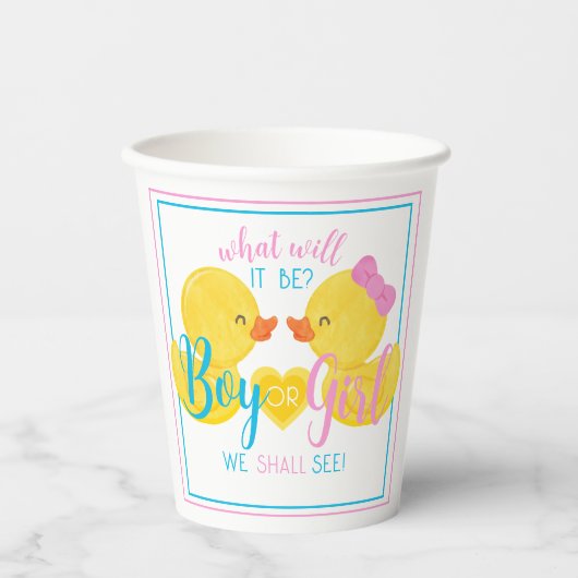 Rubber Duck Geslacht Neutraal of Onthul Partij Papieren Bekers (Voorkant)