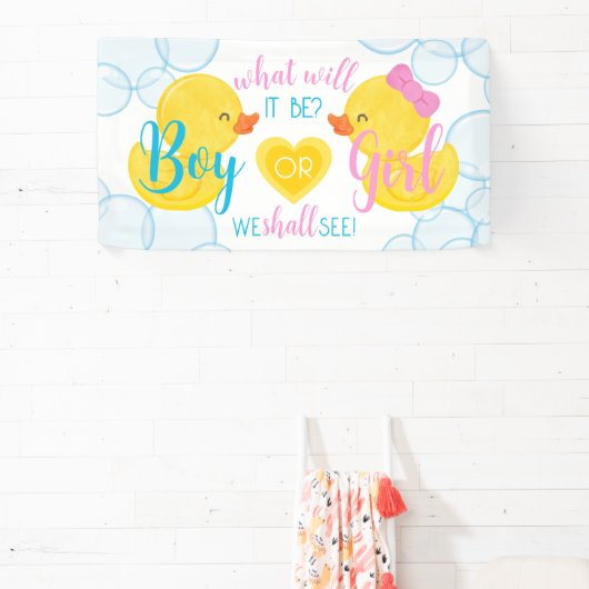 Rubber Duck Geslacht Neutraal of Onthul Partij Spandoek (Insitu)