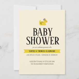 Rubber Duck Geslacht Neutral Koppels Baby shower Kaart