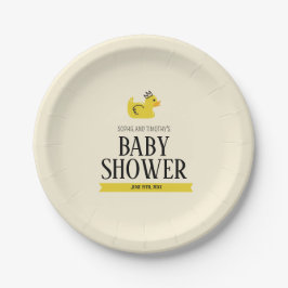 Rubber Duck Geslacht Neutral Koppels Baby shower Papieren Bordje
