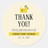 Rubber Duck Geslacht Neutral Koppels Baby shower Ronde Sticker (Voorkant)