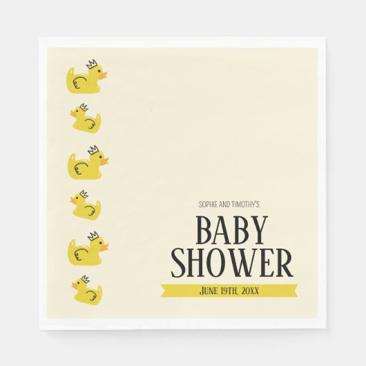 Rubber Duck Geslacht Neutral Koppels Baby shower Servet (Voorkant)