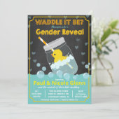 Rubber Duck Geslacht onthullen Party uitnodiging (Staand voorkant)